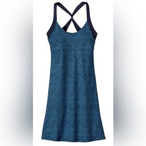 PATAGONIA WOMEN'S Sleeveless Morning Glory Dress in Diamante Navy Blue M OUTDOOR
